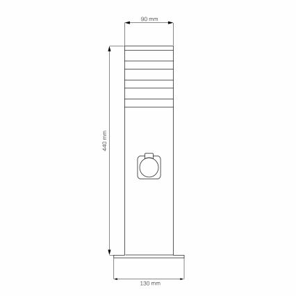 Āra lampa ar kontaktligzdu TEKSAS 1xE27/20W/230V 44 cm IP44 antracīts