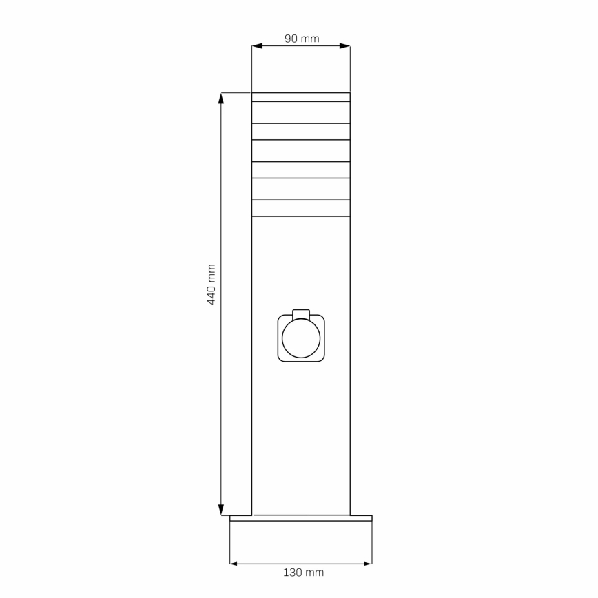 Āra lampa ar kontaktligzdu TEKSAS 1xE27/20W/230V IP54 44 cm