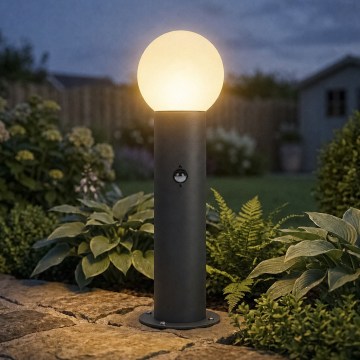 Āra lampa ar kustības un krēslas sensoru STONO 1xE27/15W/230V 50 cm IP65 antracīts