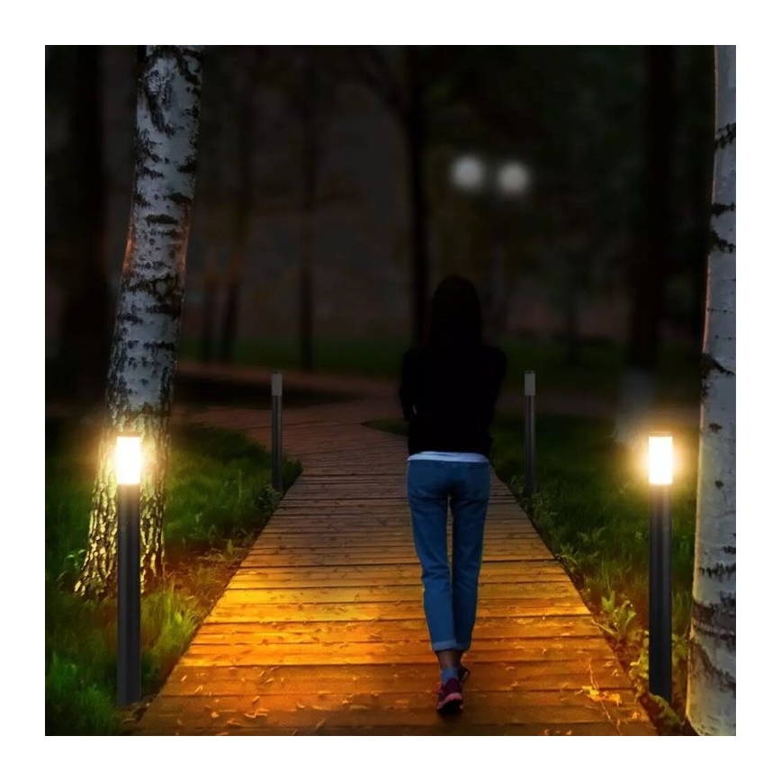 Āra lampa ar sensoru 1xE27/60W/230V IP44 110cm matēta pelēka