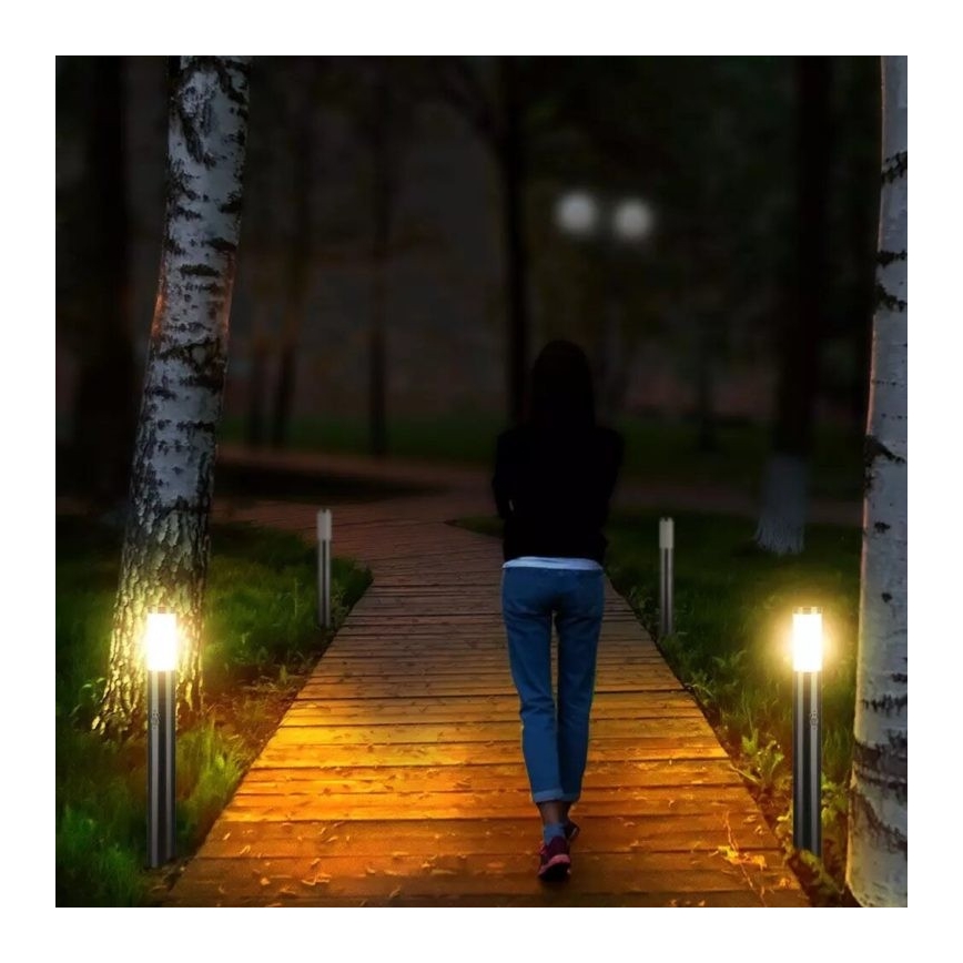 Āra lampa ar sensoru 1xE27/60W/230V IP44 80cm matēta hroma