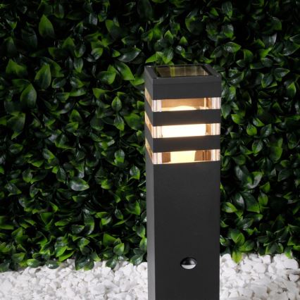 Āra lampa ar sensoru TEKSAS 1xE27/12W/230V IP44 44 cm antracīta