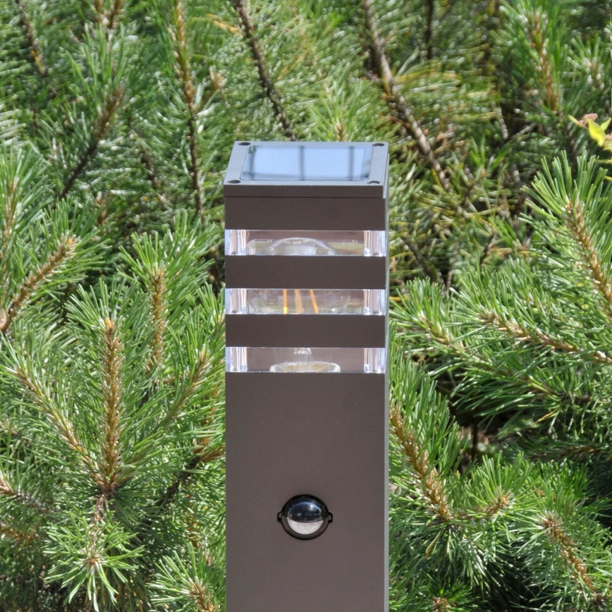 Āra lampa ar sensoru TEKSAS 1xE27/12W/230V IP44 74 cm antracīta