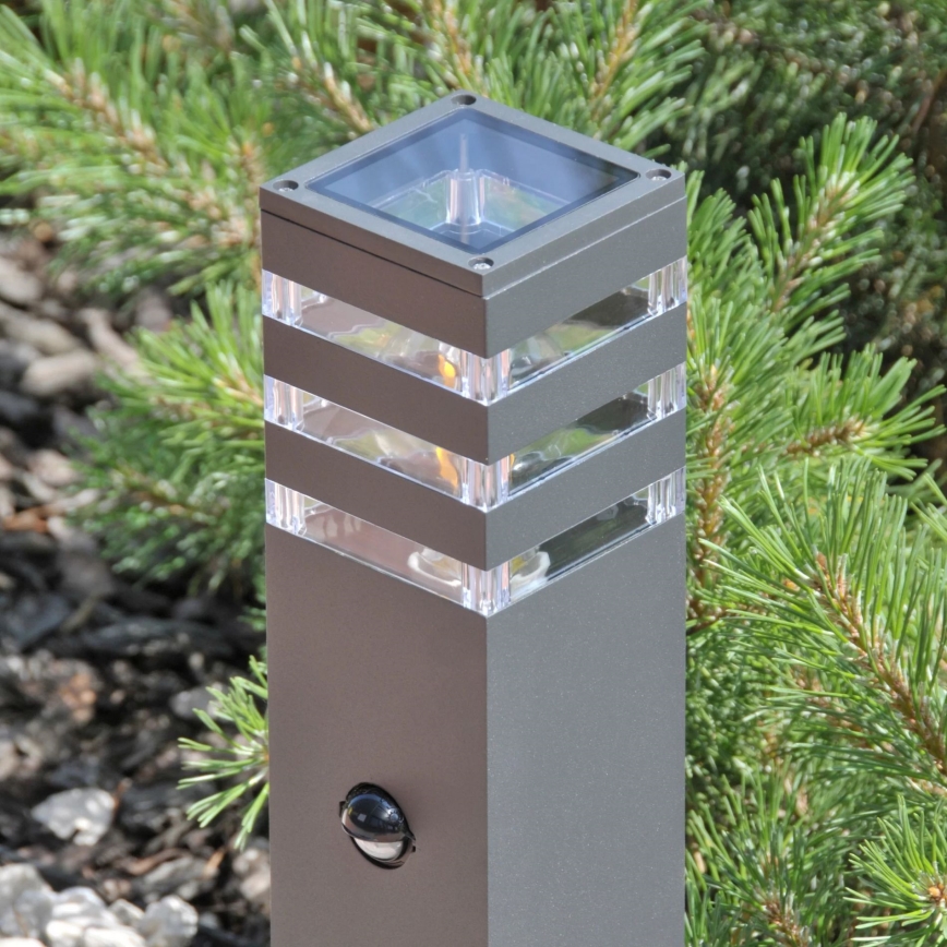 Āra lampa ar sensoru TEKSAS 1xE27/12W/230V IP44 74 cm antracīta