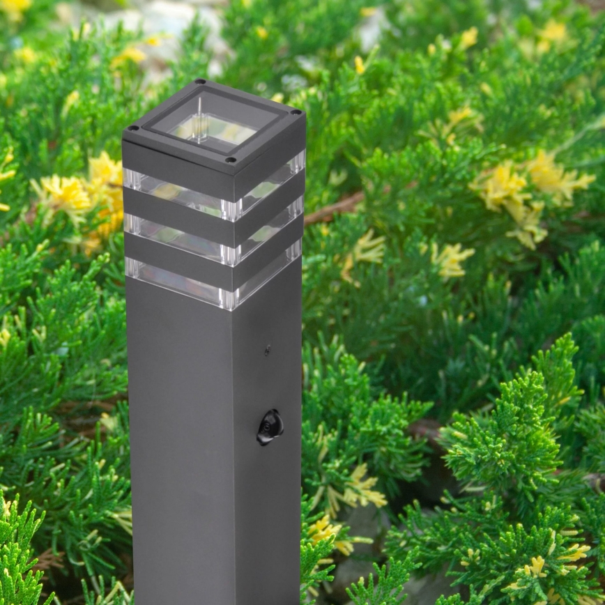 Āra lampa ar sensoru TEKSAS 1xE27/12W/230V IP44 74 cm antracīta