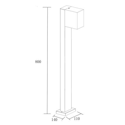 Āra lampa BOSTON 1xGU10/10W/230V 80 cm IP54 melna