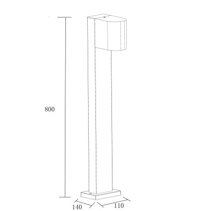 Āra lampa BOSTON 1xGU10/10W/230V 80 cm IP54 melna