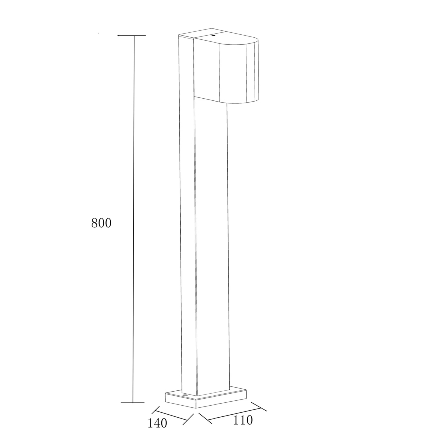 Āra lampa BOSTON 1xGU10/10W/230V 80 cm IP54 melna
