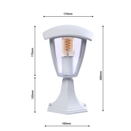 Āra lampa FOX 1xE27/40W/230V IP44 balts