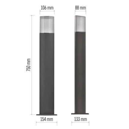 Āra lampa LANA 1xE27/25W/230V IP54 75 cm