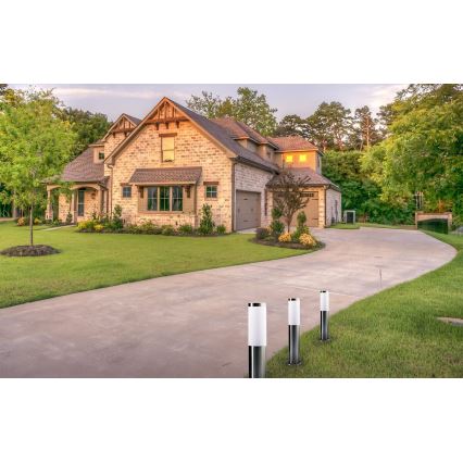 Āra lampa LIVIA 1xE27/10W/230V 45 cm IP44 sudraba krāsā