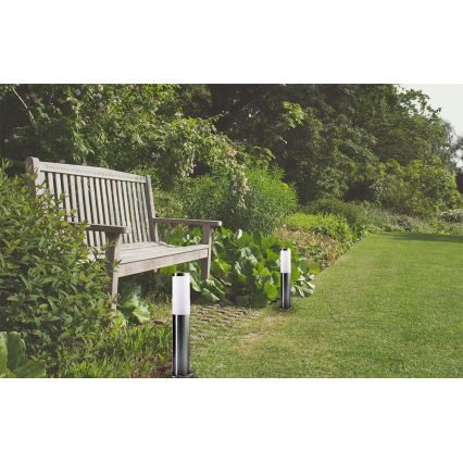 Āra lampa LIVIA 1xE27/10W/230V 45 cm IP44 sudraba krāsā