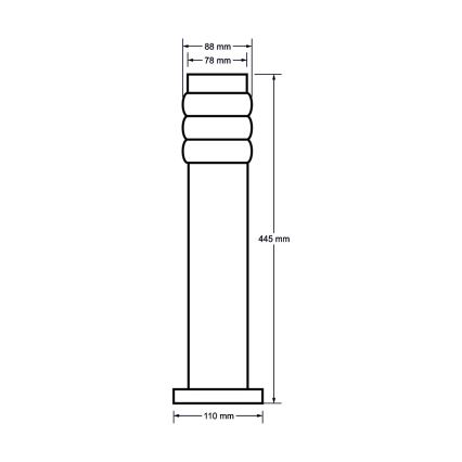 Āra lampa LULA 1xE27/11W/230V IP44 nerūsējošs tērauds