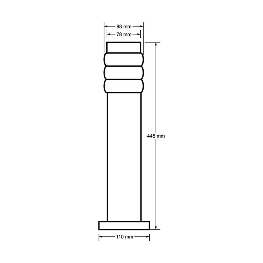 Āra lampa LULA 1xE27/11W/230V IP44 nerūsējošs tērauds