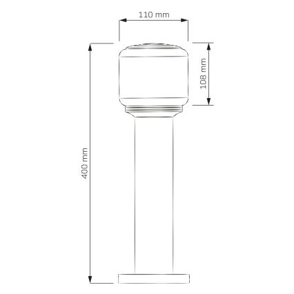 Āra lampa MADRID 1xE27/12W/230V 40 cm IP44 melna