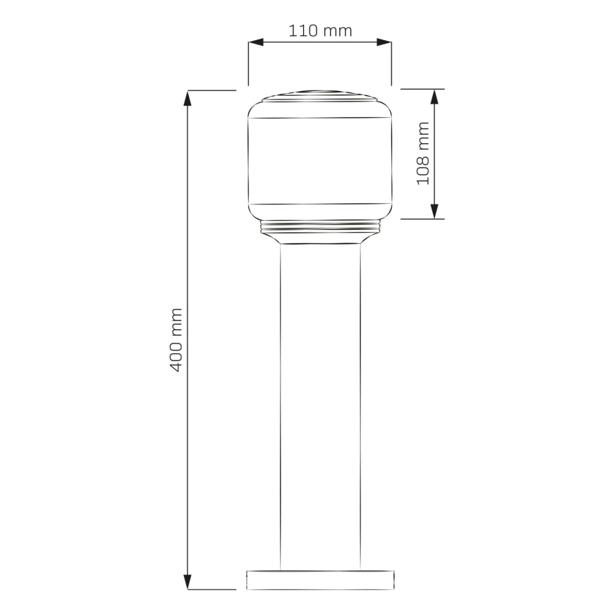 Āra lampa MADRID 1xE27/12W/230V 40 cm IP44 melna