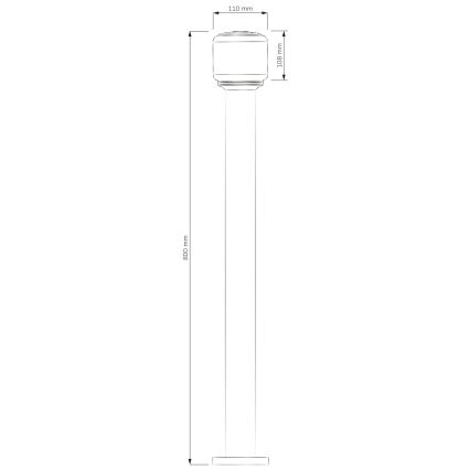 Āra lampa MADRID 1xE27/12W/230V 80 cm IP44 melna