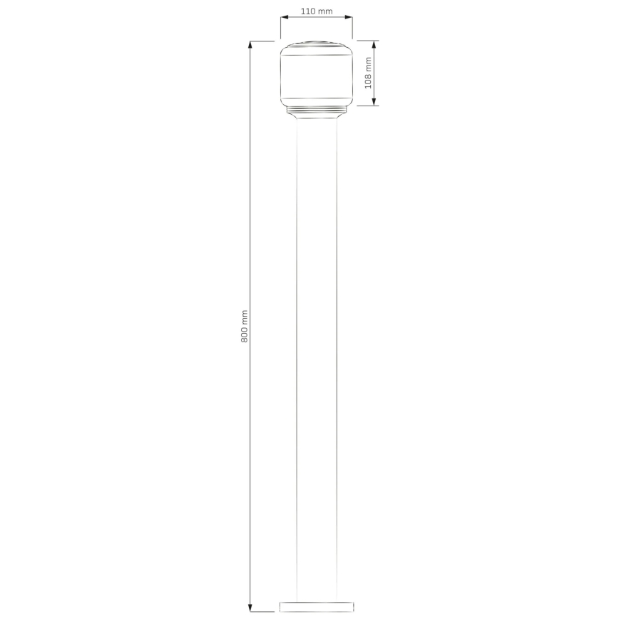Āra lampa MADRID 1xE27/12W/230V 80 cm IP44 melna