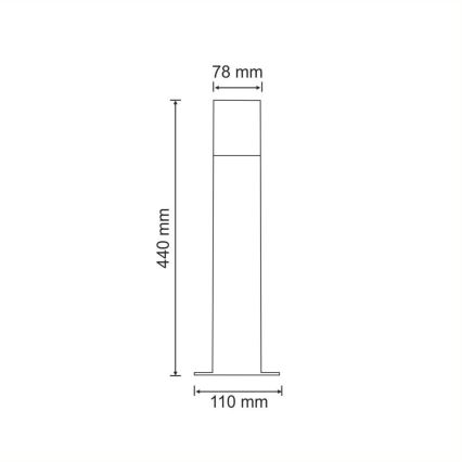 Āra lampa NEW YORK 1xE27/12W/230V IP44 44 cm antracīta