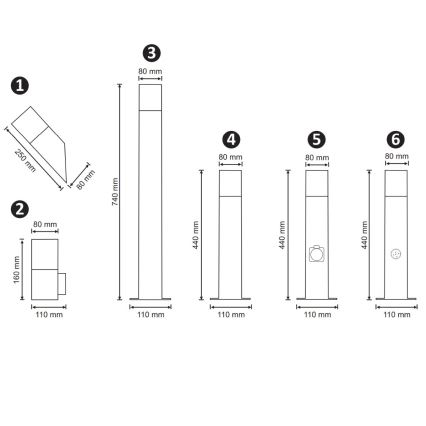 Āra lampa NEW YORK 1xE27/40W/230V IP44 grafīta