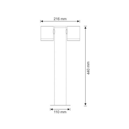 Āra lampa PINO 2xGU10/10W/230V IP44 44 cm