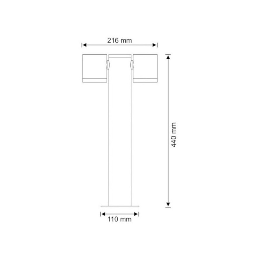 Āra lampa PINO 2xGU10/10W/230V IP44 44 cm