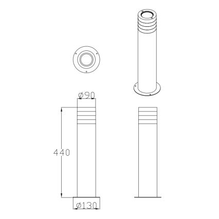 Āra lampa RINO 1xE27/12W/230V IP54 44 cm melna