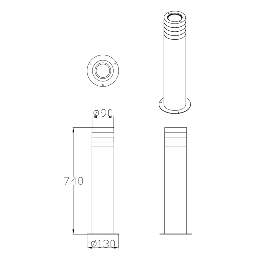 Āra lampa RINO 1xE27/12W/230V IP54 74 cm melna
