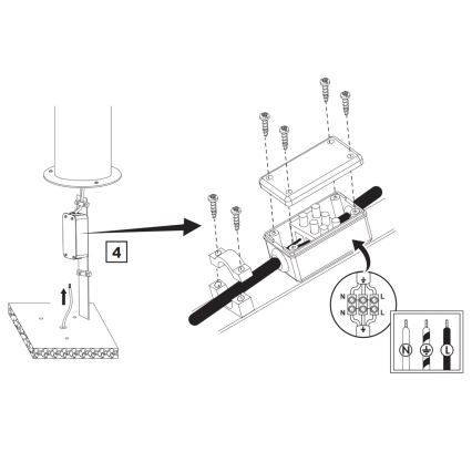 Āra lampa RINO 1xE27/12W/230V IP54 74 cm melna