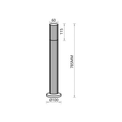 Āra lampa VERTICAL 1xGU10/8W/230V IP44 melna