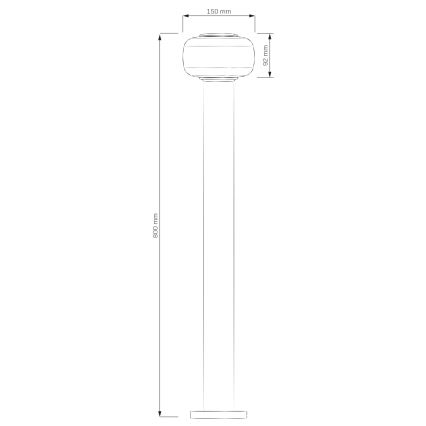 Āra LED lampa MALAGA LED/12W/230V 80 cm IP44 melna