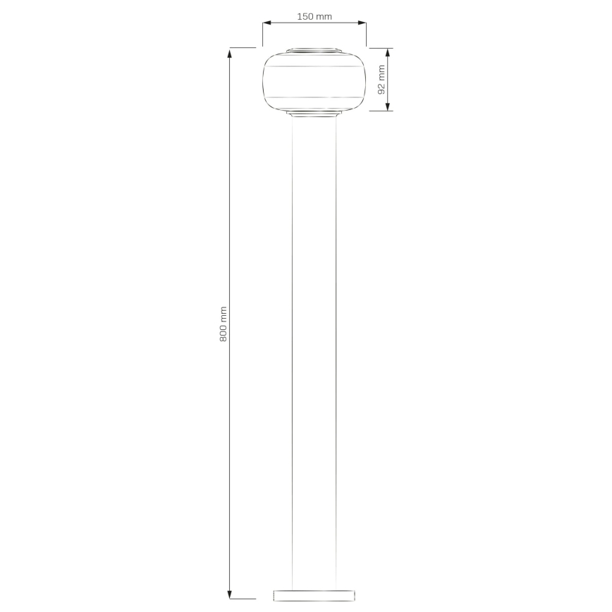 Āra LED lampa MALAGA LED/12W/230V 80 cm IP44 melna