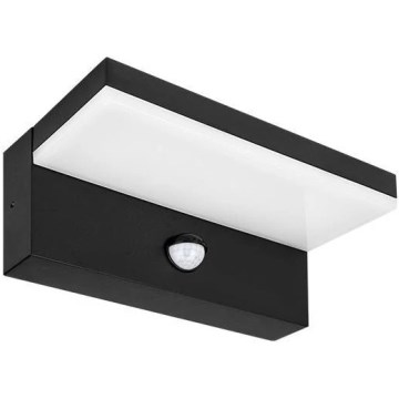Āra LED sienas gaismeklis ar sensoru HESTIO LED/9W/230V 4000K IP44, melns