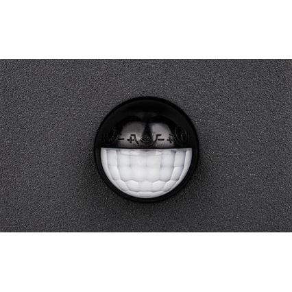 Āra LED sienas gaismeklis ar sensoru HESTIO LED/9W/230V 4000K IP44, melns