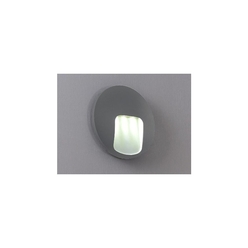Āra LED sienas gaismeklis DACU LED/3W/230V IP54 pelēks