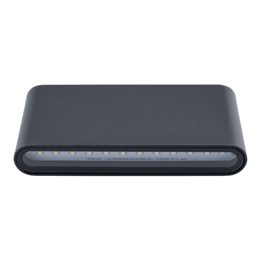 Āra LED sienas gaismeklis FLOW 2xLED/6W/230V IP54 melns