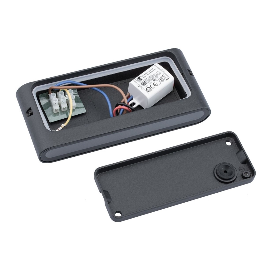 Āra LED sienas gaismeklis FLOW LED/6W/230V IP54 melns
