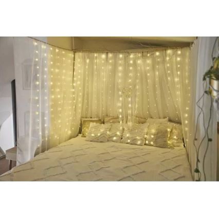 Āra LED virtene 240xLED/8 režīmi 6,7 m IP44 silti balta