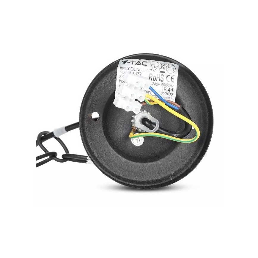 Āra lustra ar ķēdi 1xE27/40W/230V IP44 melns
