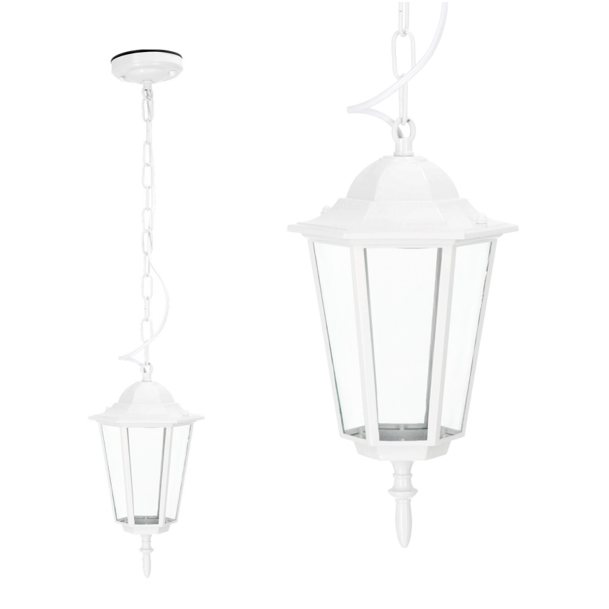 Āra lustra ar ķēdi 1xE27/60W/230V IP44 balta