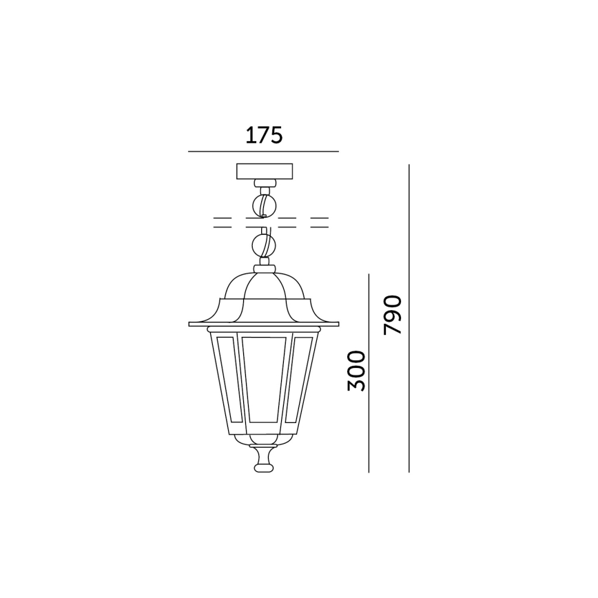 Āra lustra ar ķēdi 1xE27/60W/230V IP44 balta