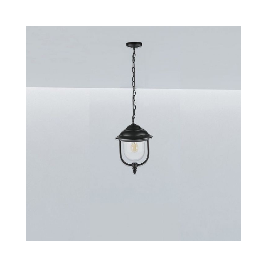 Āra lustra ar ķēdi 1xE27/60W/230V IP44 melna