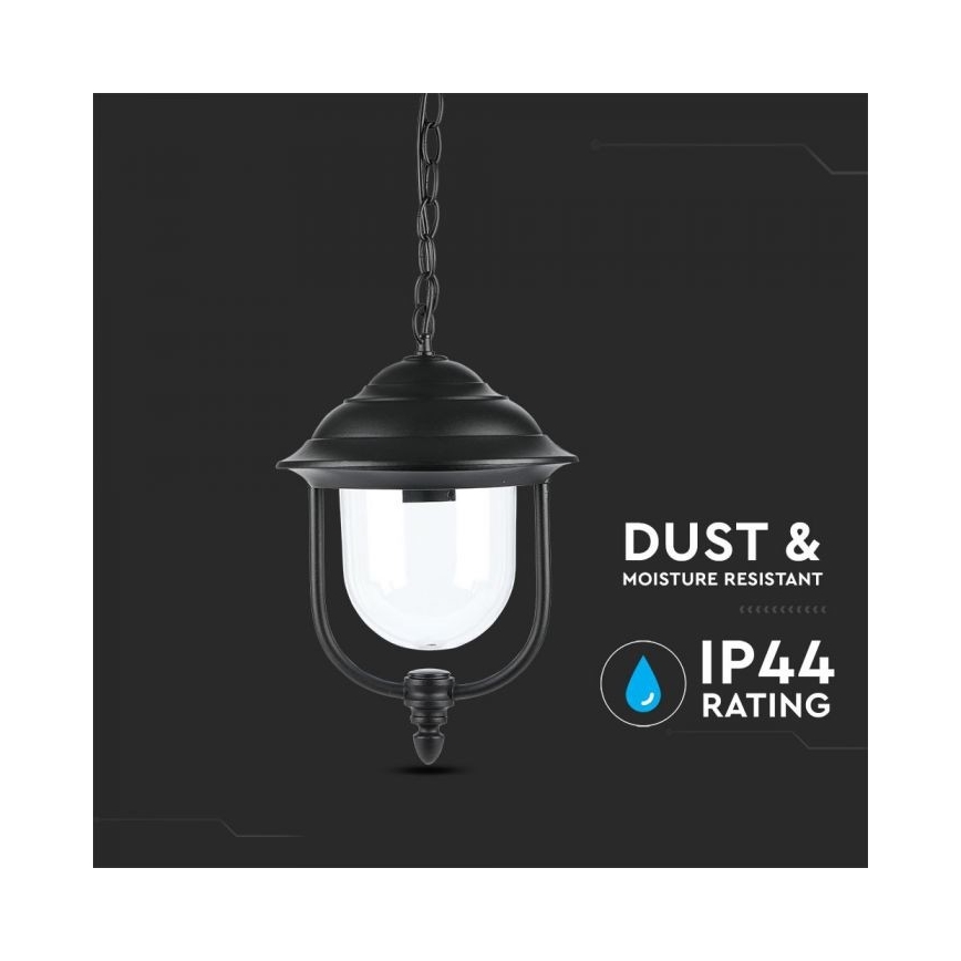 Āra lustra ar ķēdi 1xE27/60W/230V IP44 melna