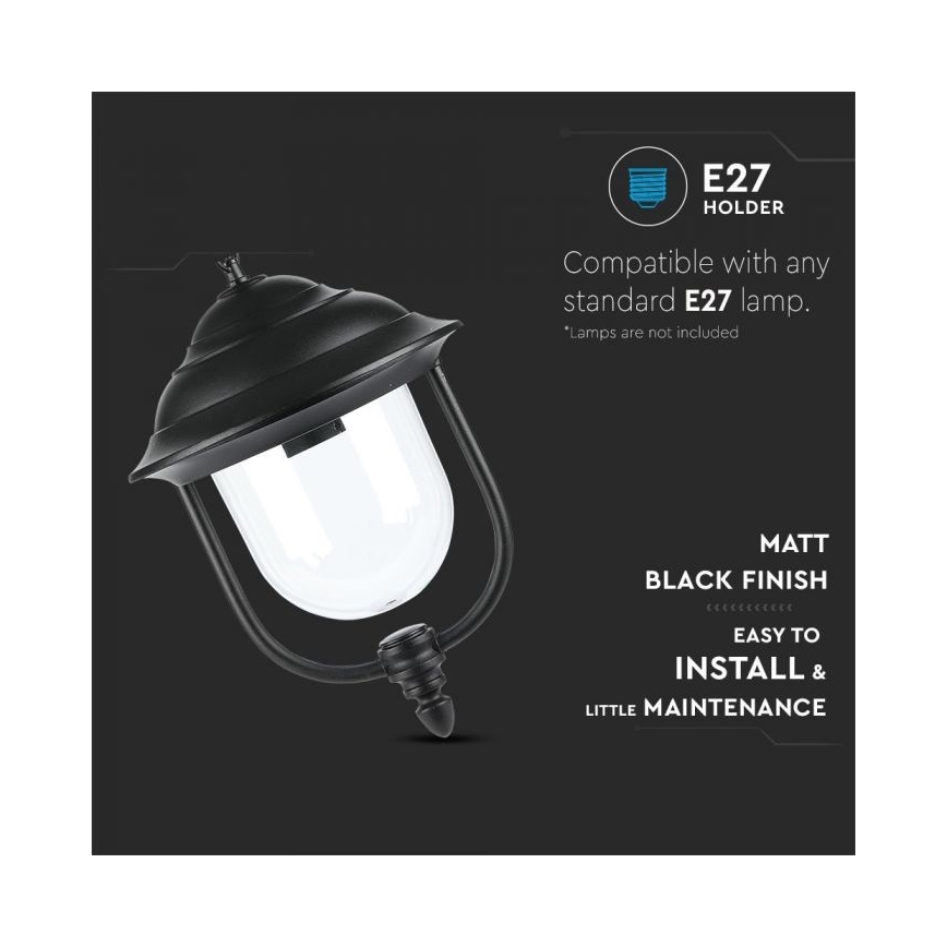 Āra lustra ar ķēdi 1xE27/60W/230V IP44 melna