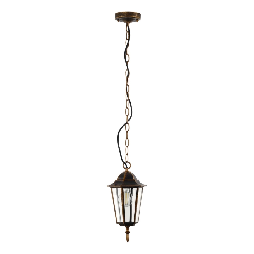 Āra lustra ar ķēdi ARRAIA 1xE27/15W/230V IP44 bronzas patina