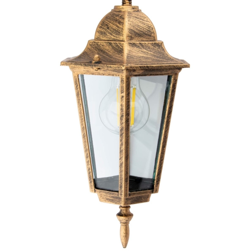 Āra lustra uz ķēdes 1xE27/60W/230V 1xE27/60W/230V zelta IP44