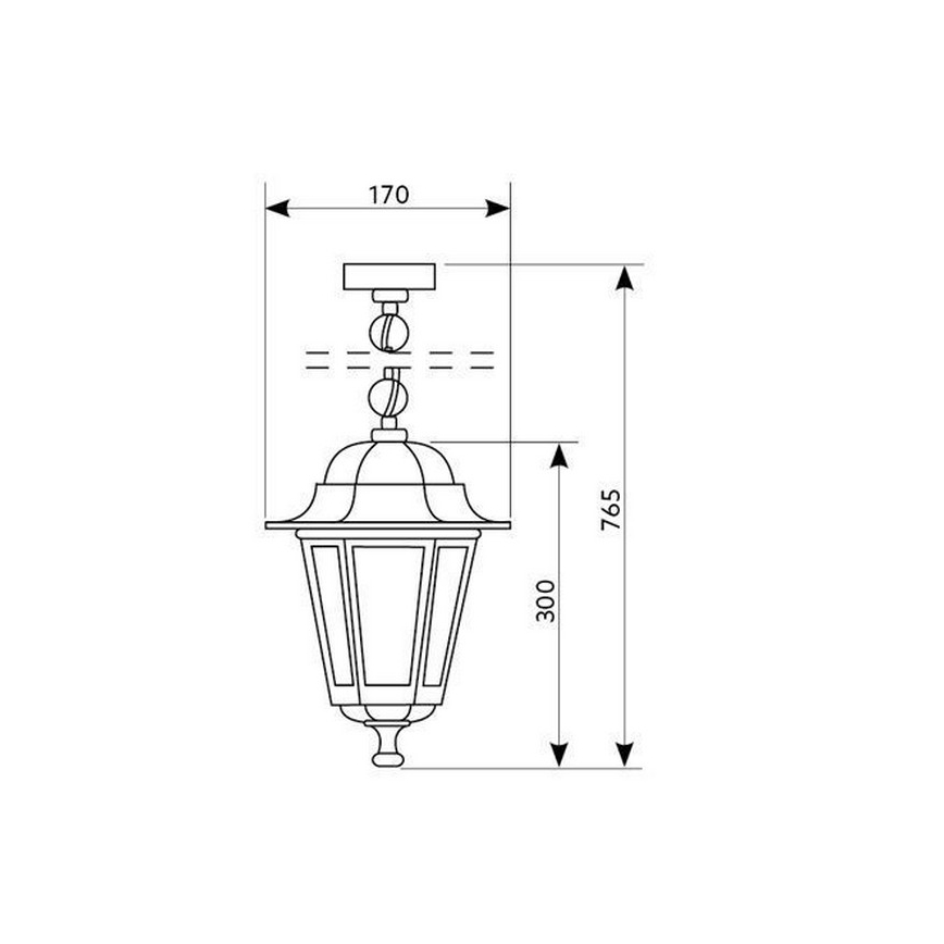 Āra lustra uz ķēdes 1xE27/60W/230V 1xE27/60W/230V zelta IP44