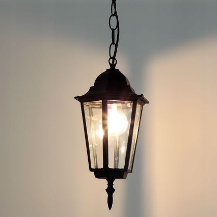 Āra lustra uz ķēdes 1xE27/60W/230V melna