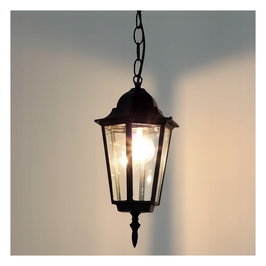 Āra lustra uz ķēdes 1xE27/60W/230V melna