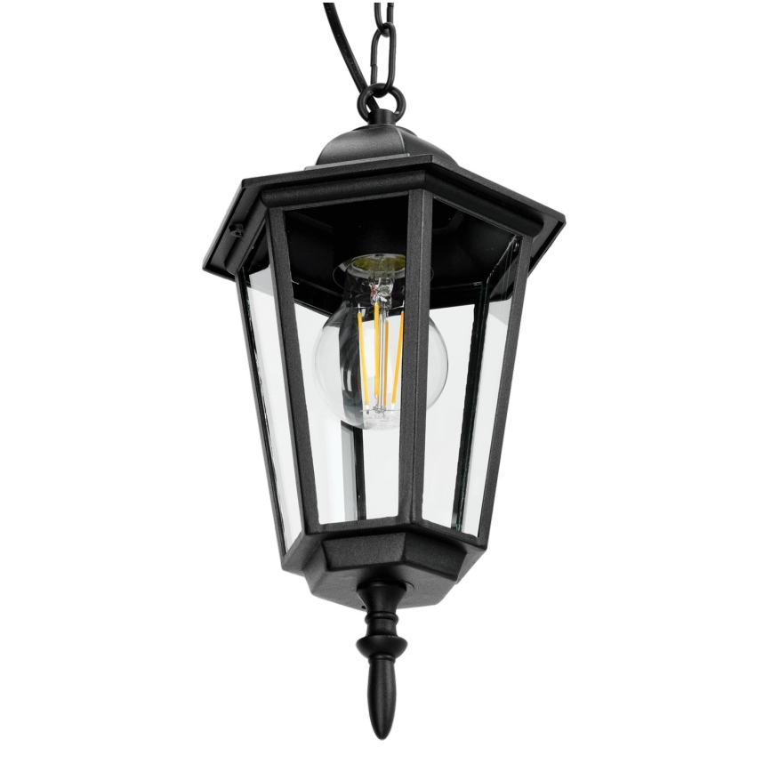 Āra lustra uz ķēdes 1xE27/60W/230V melna